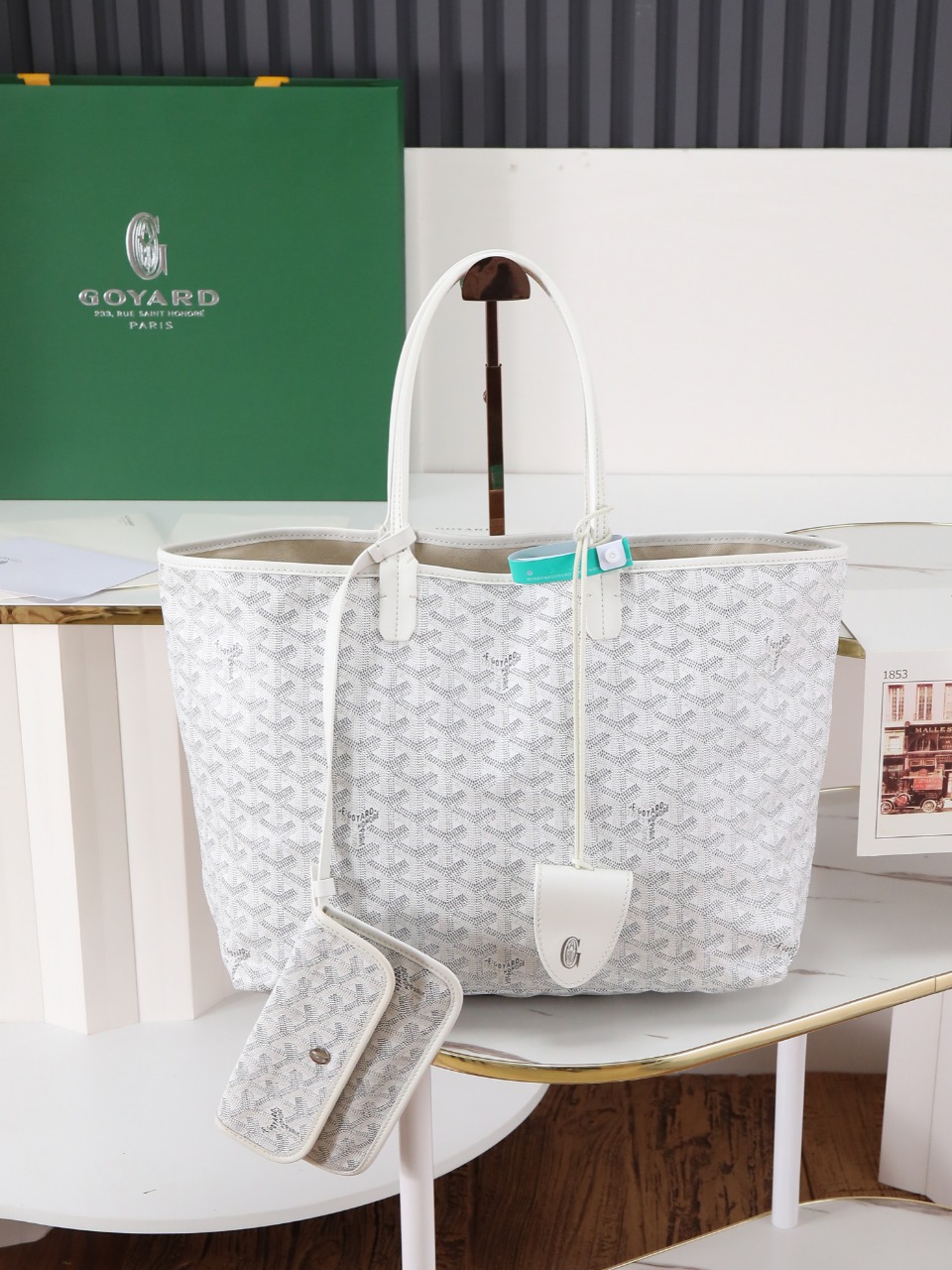 34CM GOYARD 戈雅托特 Saint Louis  (Canvas and Leather) — Small Tote Bag-F0-STLCROPMLTY51CL51P