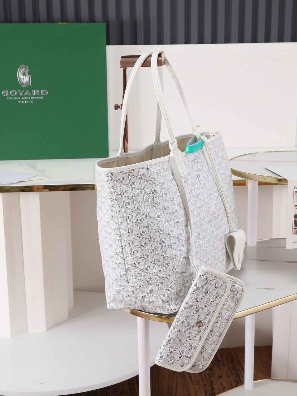 34CM GOYARD 戈雅托特 Saint Louis  (Canvas and Leather) — Small Tote Bag-F0-STLCROPMLTY51CL51P