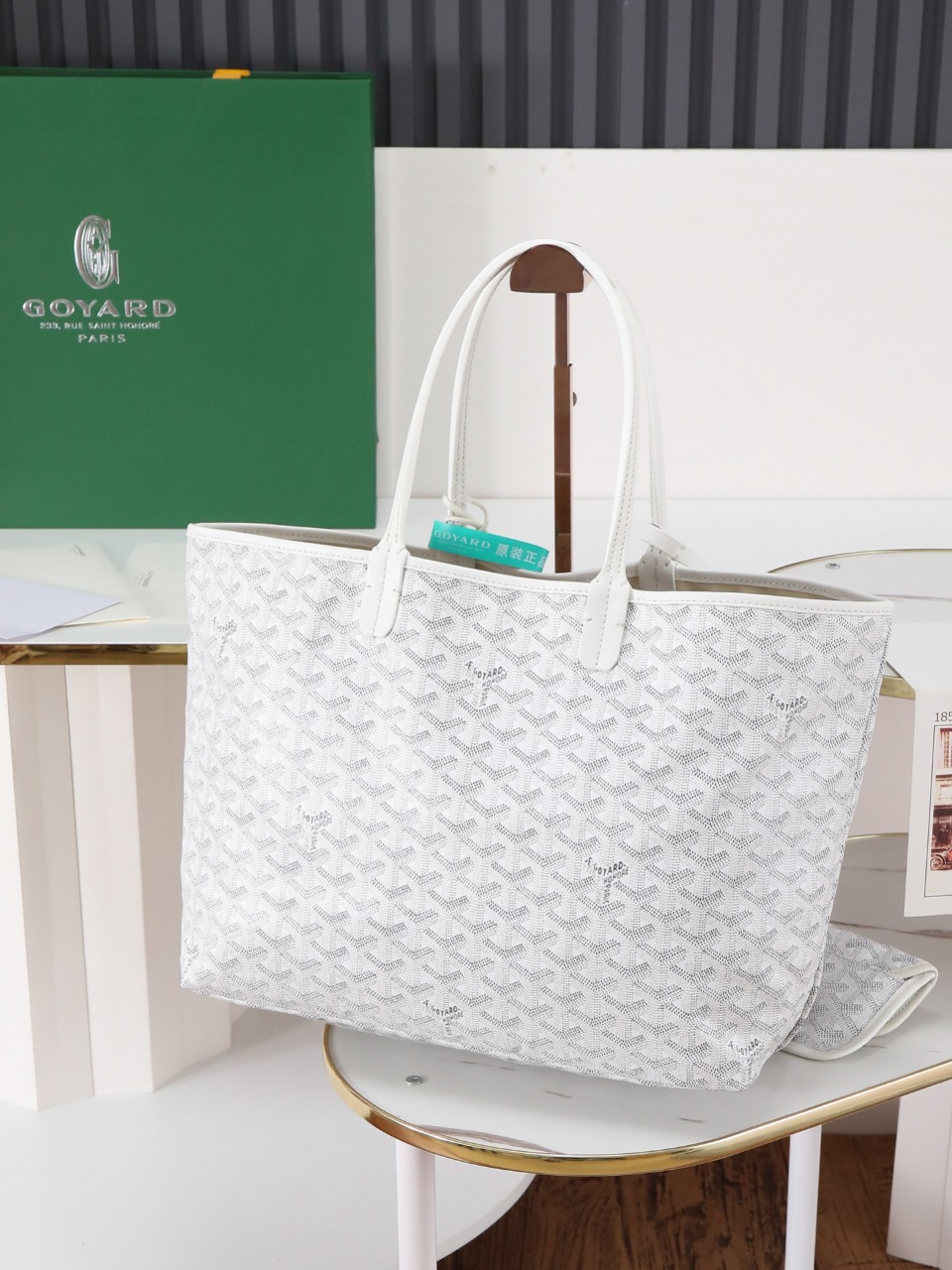 34CM GOYARD 戈雅托特 Saint Louis  (Canvas and Leather) — Small Tote Bag-F0-STLCROPMLTY51CL51P