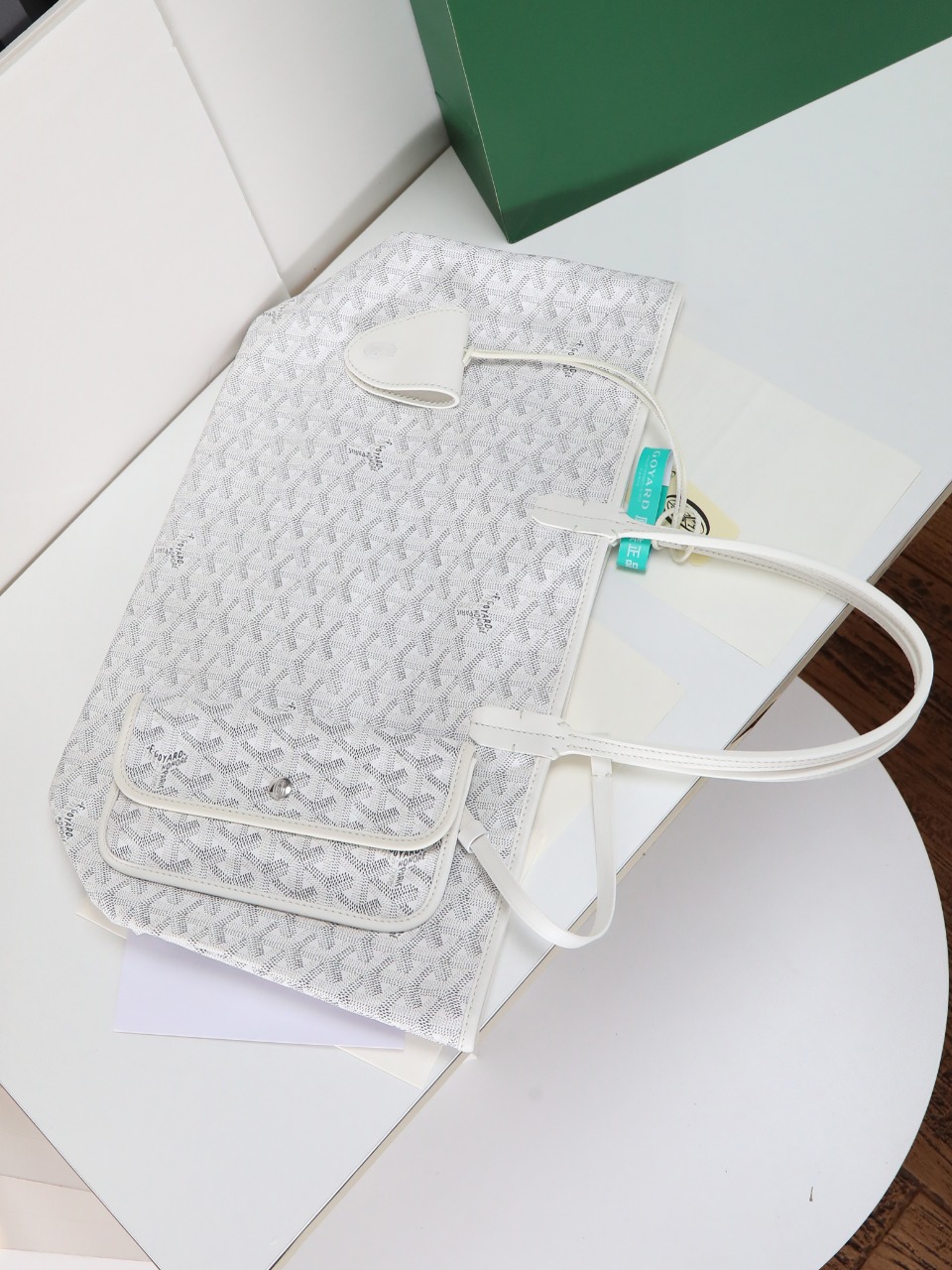 34CM GOYARD 戈雅托特 Saint Louis  (Canvas and Leather) — Small Tote Bag-F0-STLCROPMLTY51CL51P