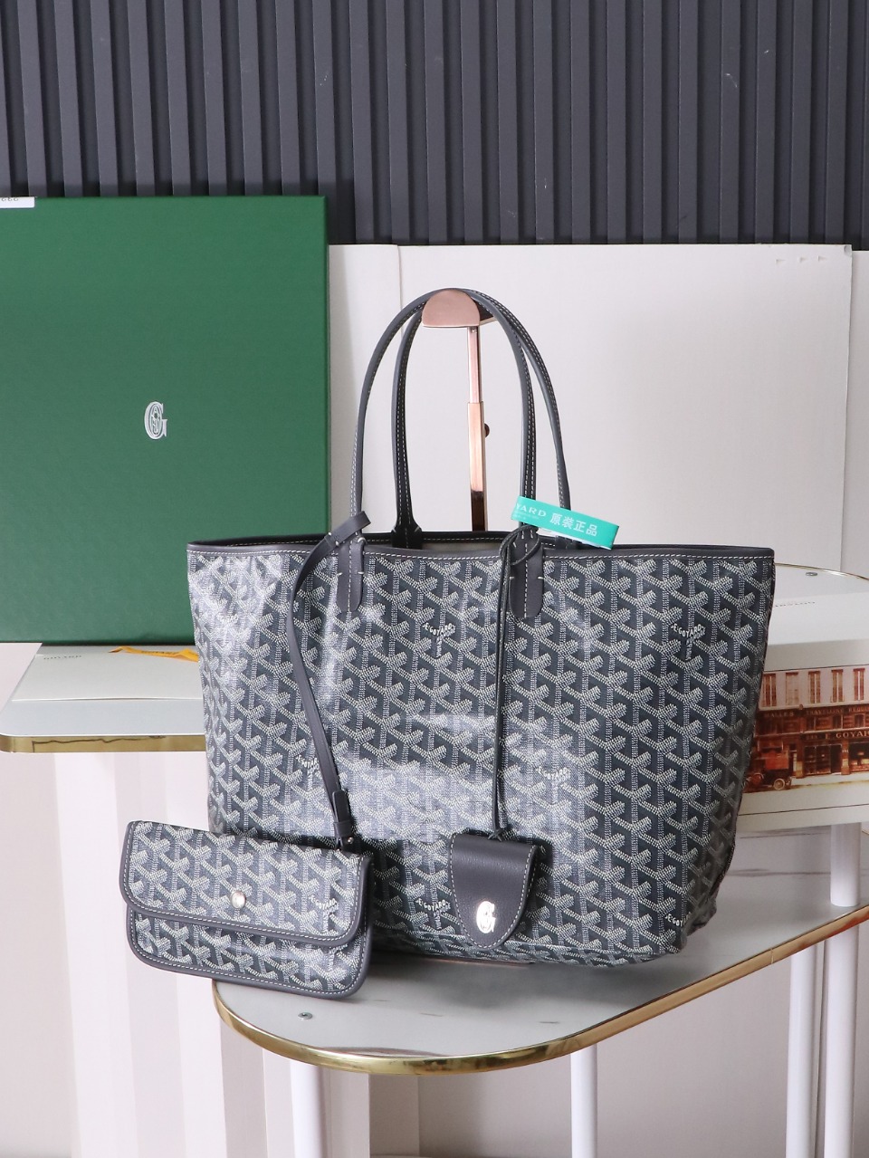 34CM GOYARD 戈雅托特 Saint Louis  (Canvas and Leather) — Small Tote Bag-F0-STLCROPMLTY51CL51P