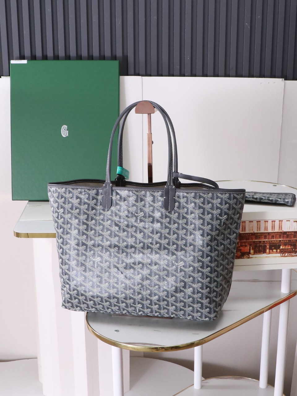 34CM GOYARD 戈雅托特 Saint Louis  (Canvas and Leather) — Small Tote Bag-F0-STLCROPMLTY51CL51P