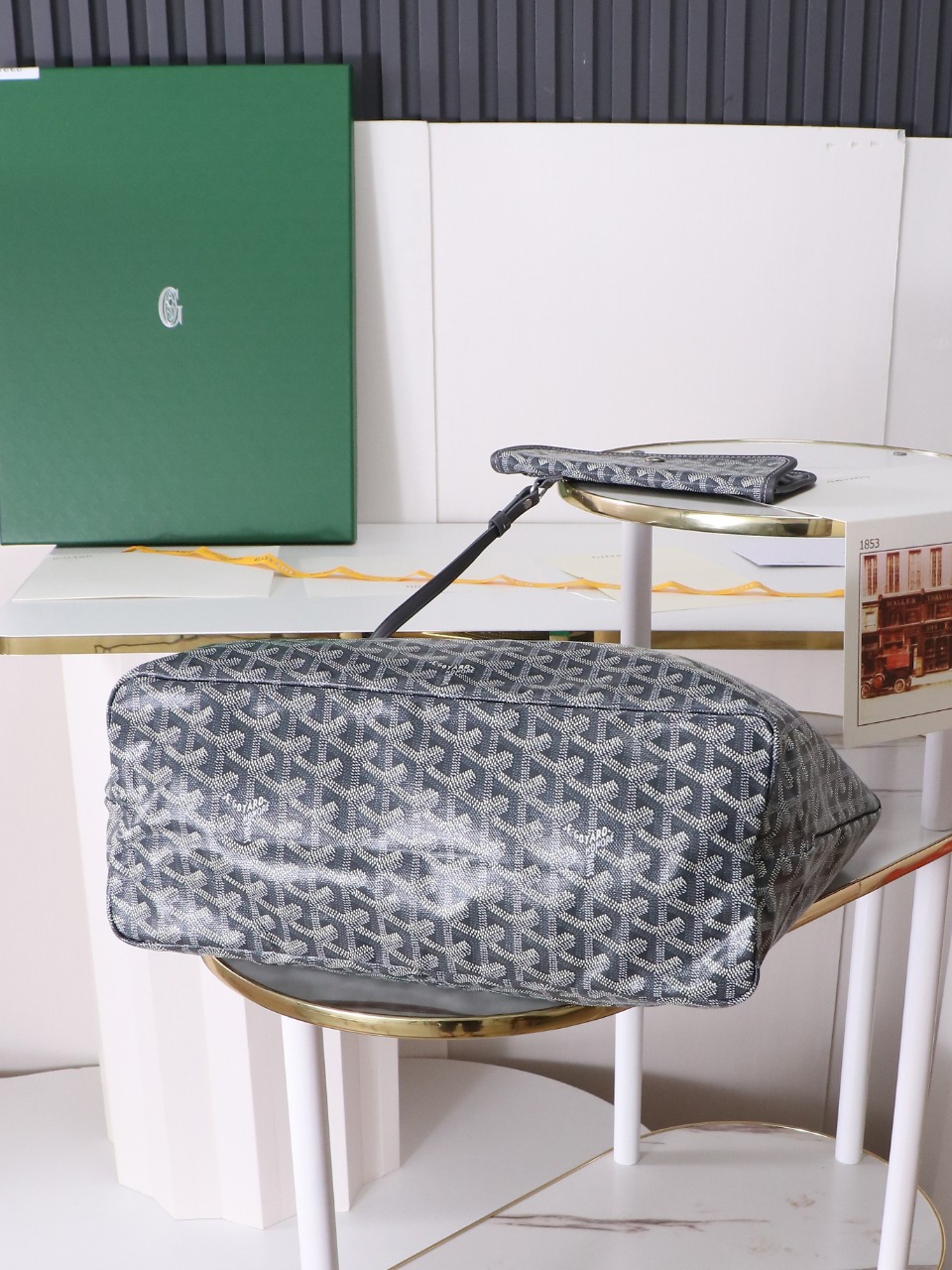 34CM GOYARD 戈雅托特 Saint Louis  (Canvas and Leather) — Small Tote Bag-F0-STLCROPMLTY51CL51P