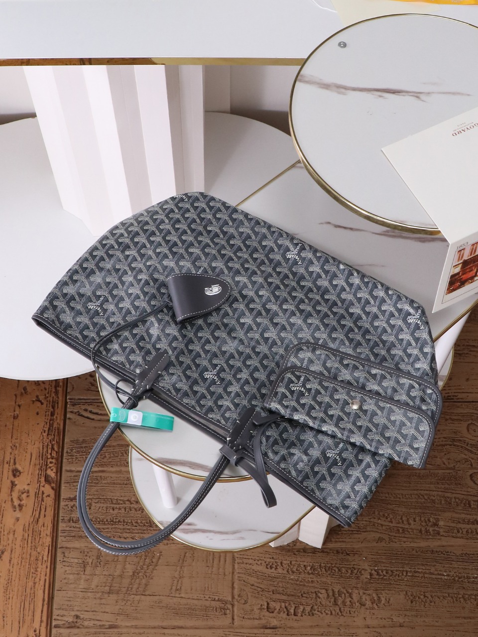 34CM GOYARD 戈雅托特 Saint Louis  (Canvas and Leather) — Small Tote Bag-F0-STLCROPMLTY51CL51P