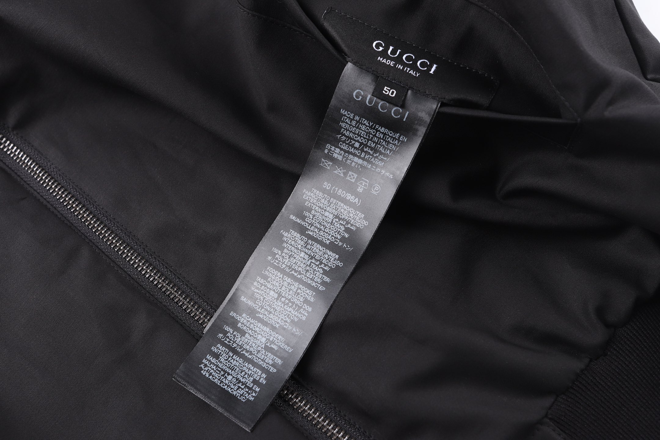 GUCCl 古驰 双面两穿帆布老花拉链连帽夹克 外套 黑色 C0