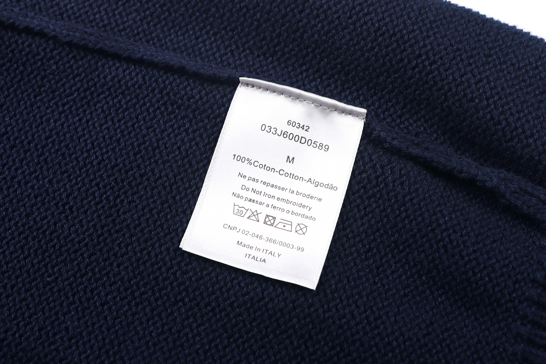 DIOR 迪奥 提花胸前贴袋针织毛衣 针织衫 外套 秋冬 长袖 蓝色 B0