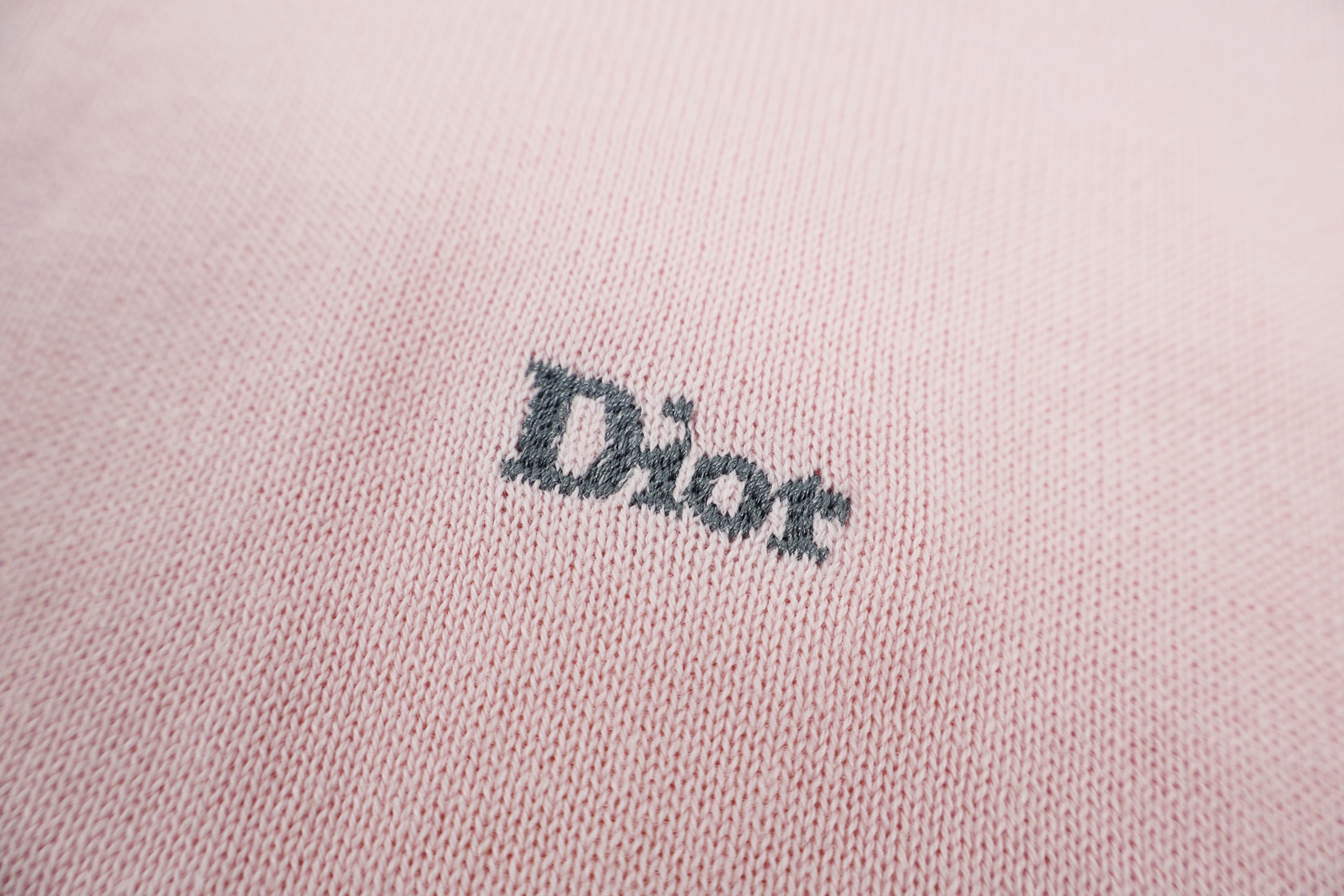DIOR 迪奥 刺绣撞色条纹针织Polo衫 毛衣 针织衫 外套 秋冬 长袖 粉色 蓝色 B0