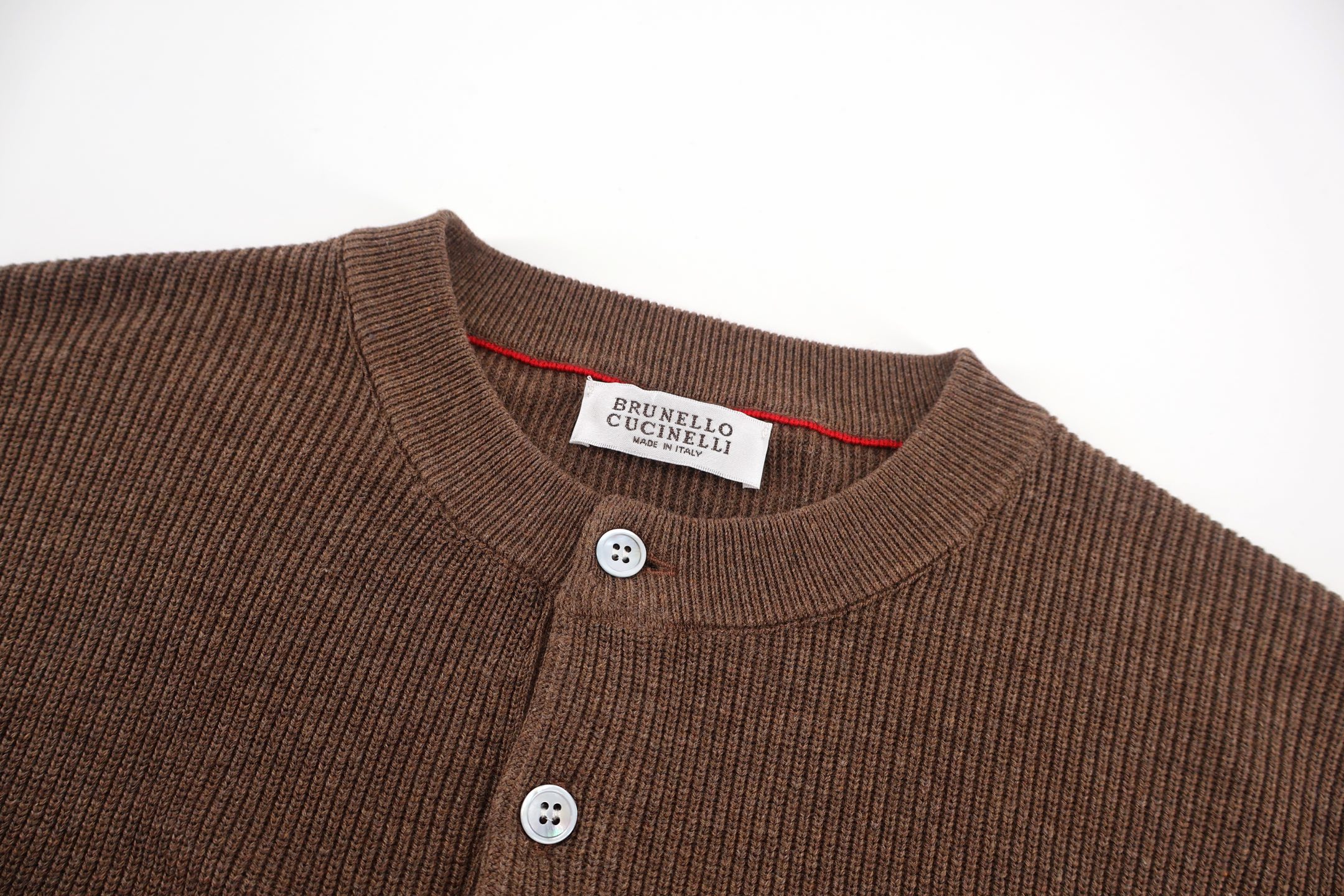 Brunello Cucinelli 老钱风亨利领针织毛衣 针织衫 外套 长袖 蓝色 棕色 B0 