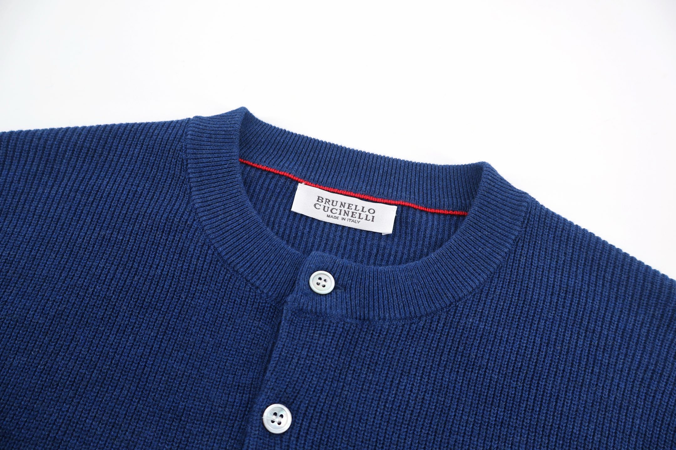 Brunello Cucinelli 老钱风亨利领针织毛衣 针织衫 外套 长袖 蓝色 棕色 B0 