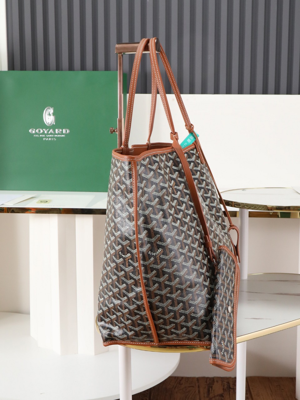 双面40CM GOYARD 戈雅托特 Anjou Reversible (Canvas and Leather) — Large Tote Bag-F0- ANJOUSGMLCG