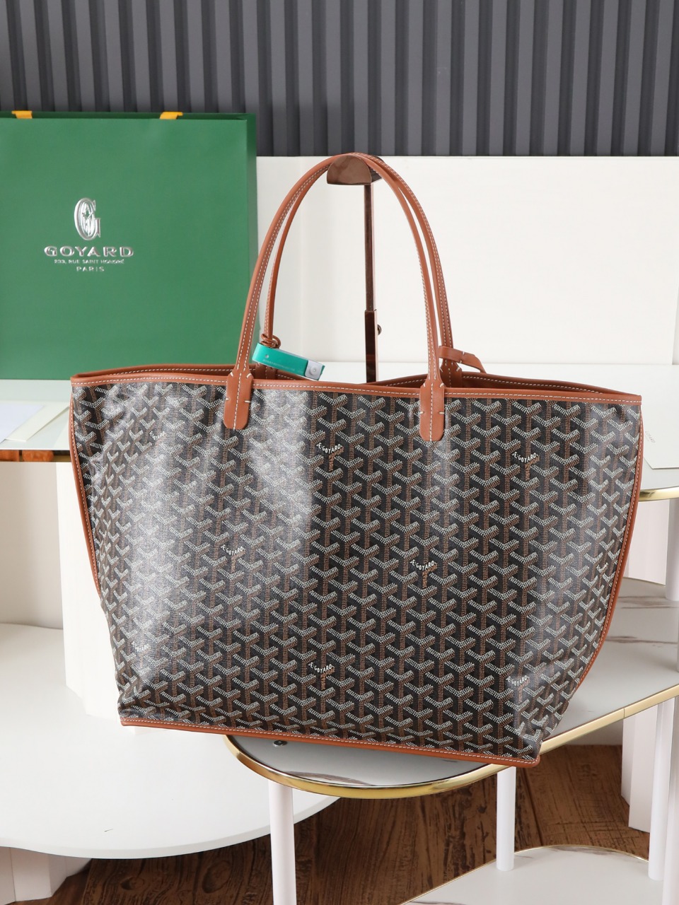 双面40CM GOYARD 戈雅托特 Anjou Reversible (Canvas and Leather) — Large Tote Bag-F0- ANJOUSGMLCG