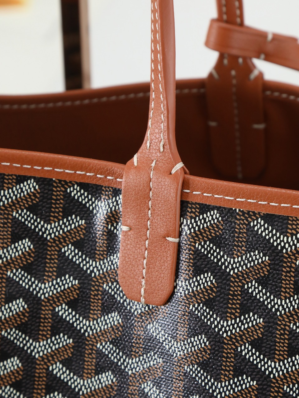 双面40CM GOYARD 戈雅托特 Anjou Reversible (Canvas and Leather) — Large Tote Bag-F0- ANJOUSGMLCG