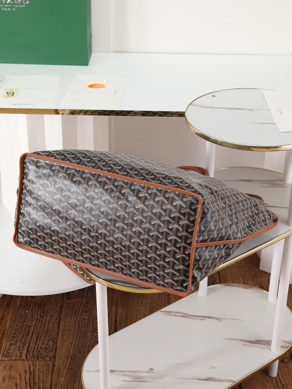 双面40CM GOYARD 戈雅托特 Anjou Reversible (Canvas and Leather) — Large Tote Bag-F0- ANJOUSGMLCG