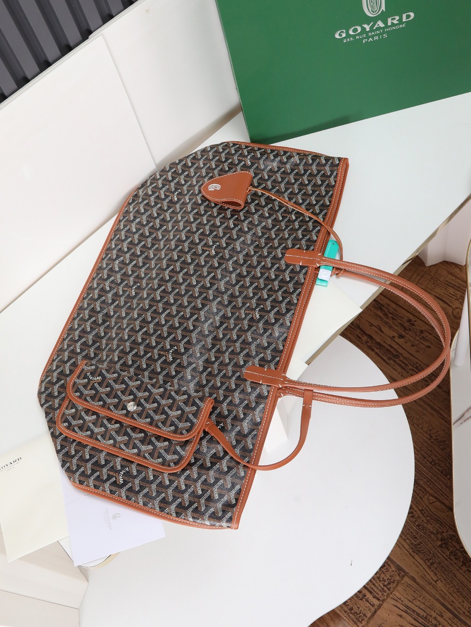 双面40CM GOYARD 戈雅托特 Anjou Reversible (Canvas and Leather) — Large Tote Bag-F0- ANJOUSGMLCG