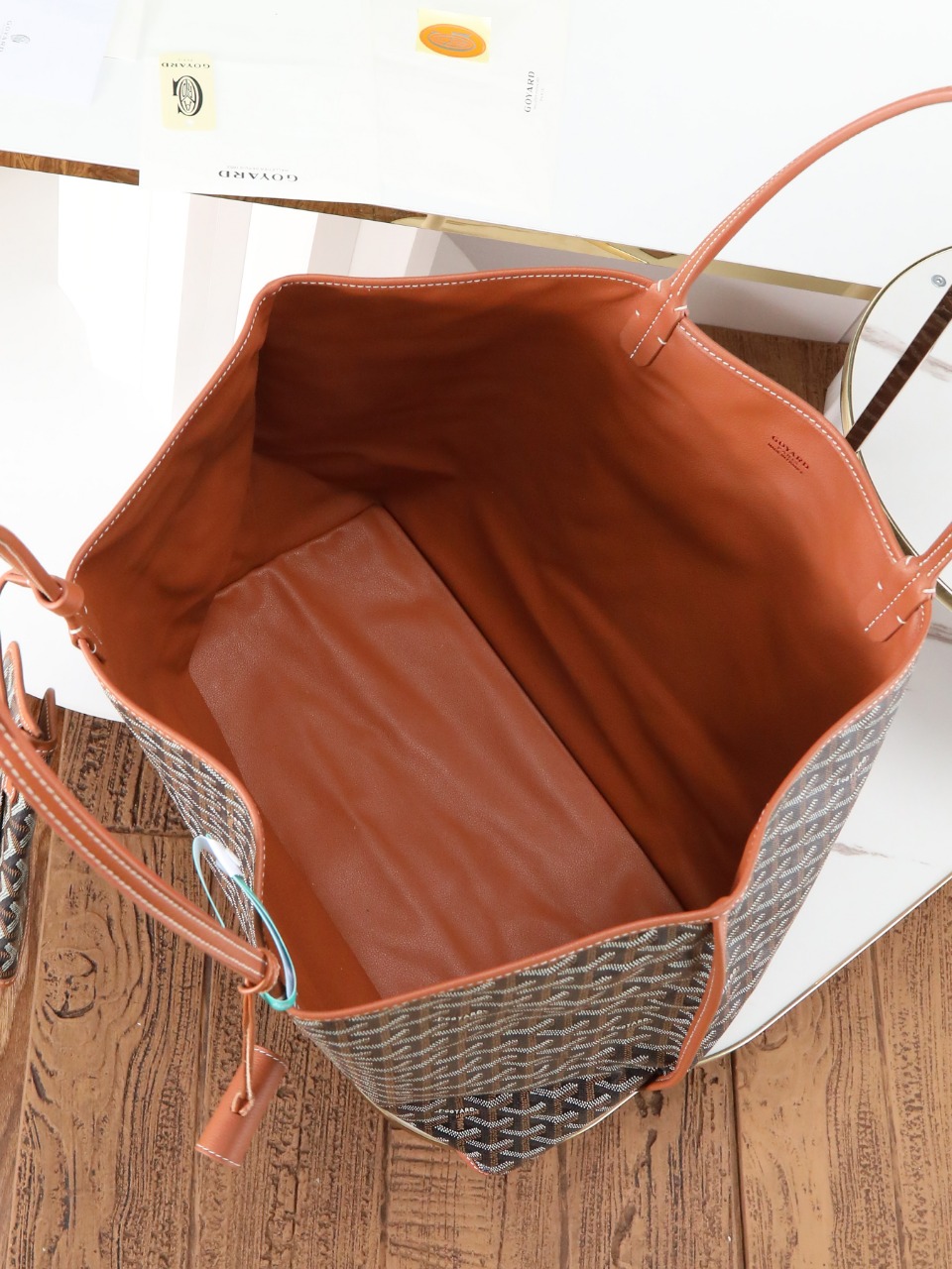 双面40CM GOYARD 戈雅托特 Anjou Reversible (Canvas and Leather) — Large Tote Bag-F0- ANJOUSGMLCG