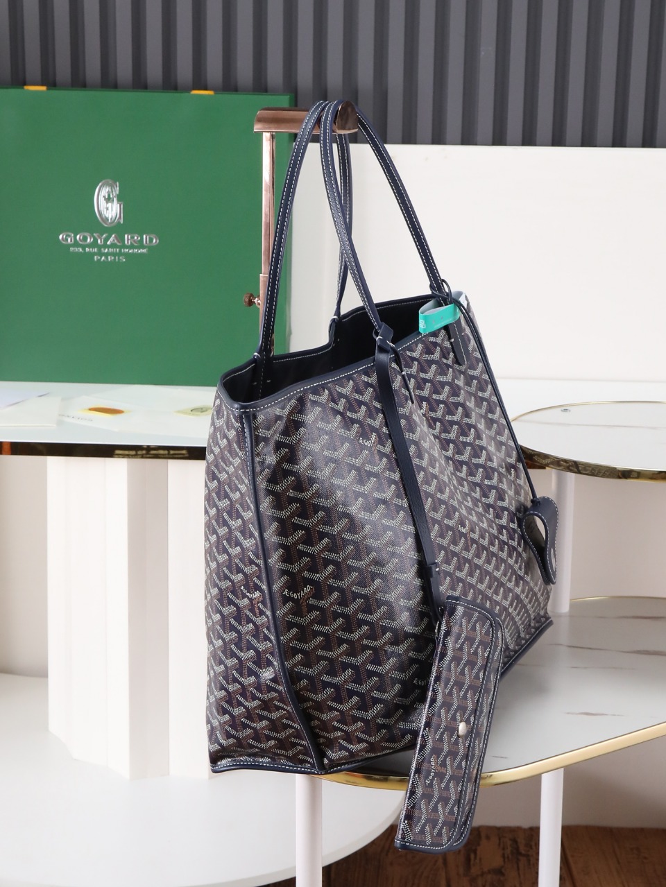 双面40CM GOYARD 戈雅托特 Anjou Reversible (Canvas and Leather) — Large Tote Bag-F0- ANJOUSGMLCG