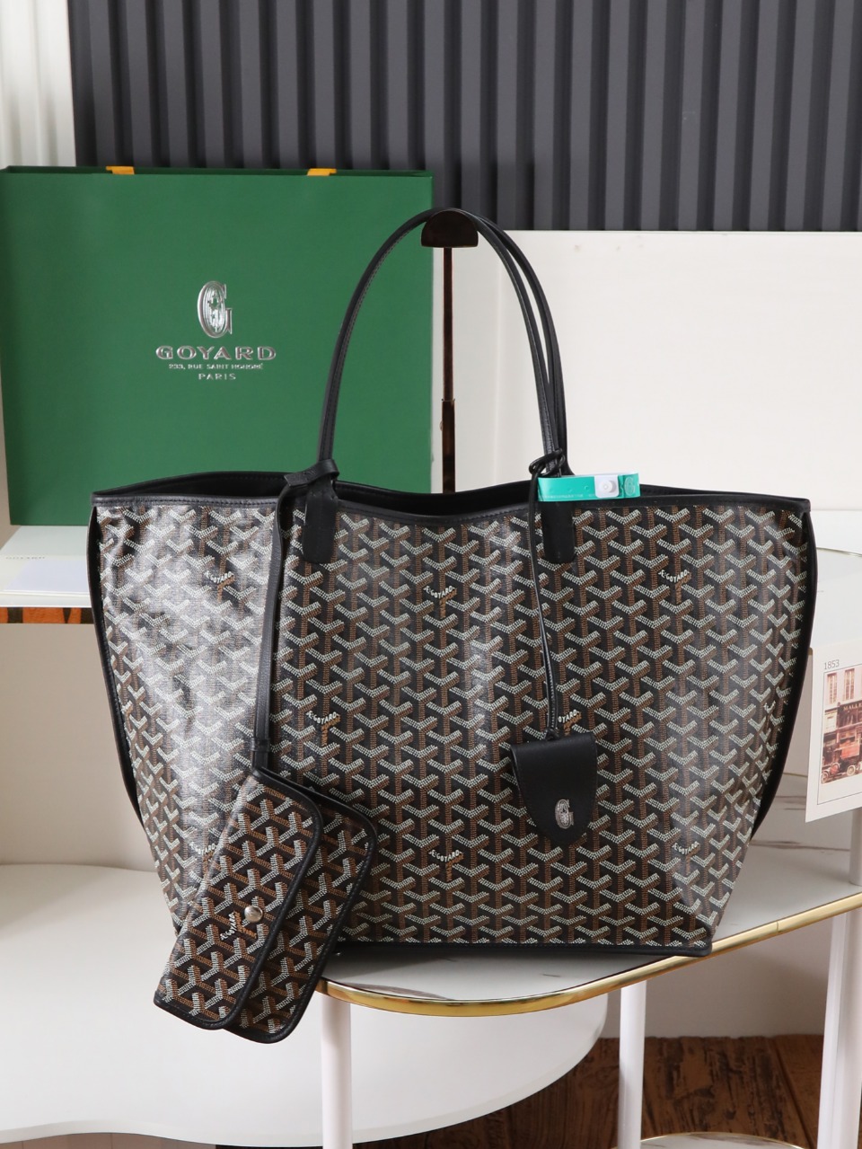 双面40CM GOYARD 戈雅托特 Anjou Reversible (Canvas and Leather) — Large Tote Bag-F0- ANJOUSGMLCG