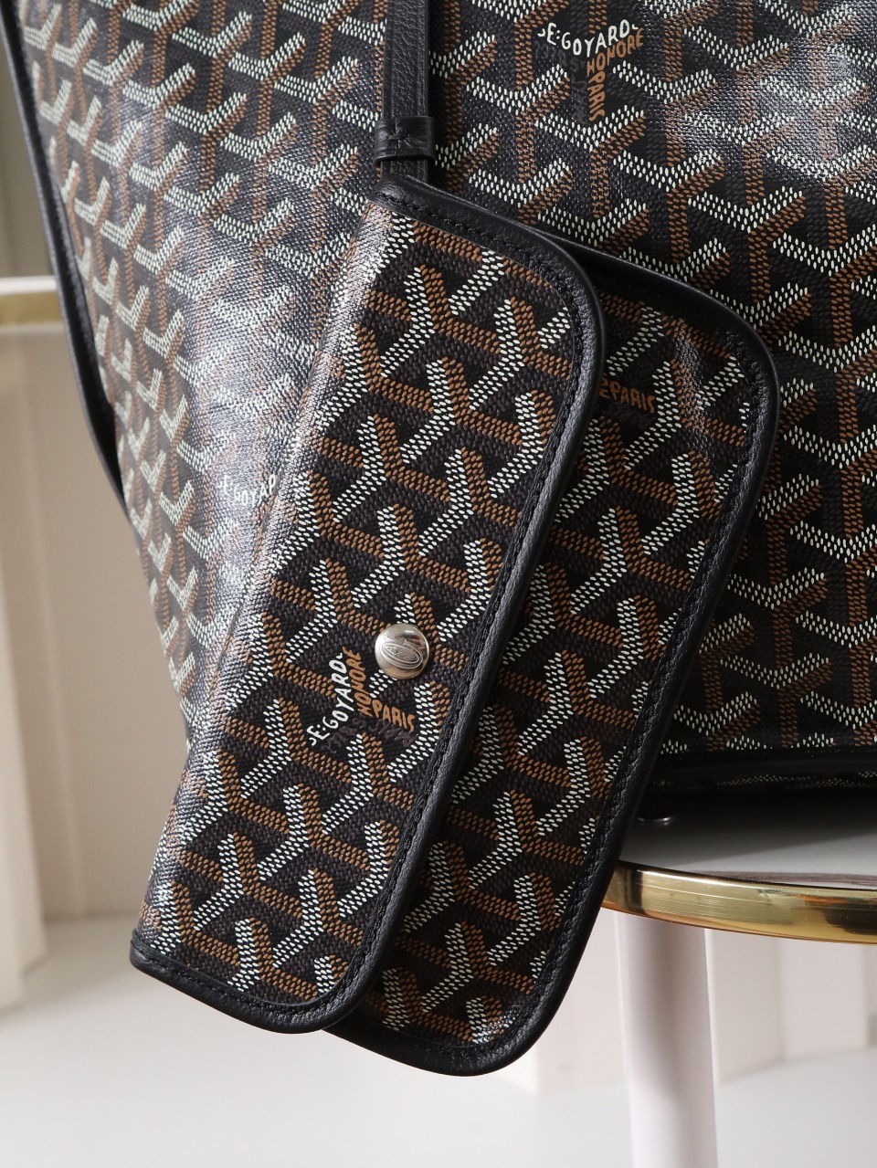 双面40CM GOYARD 戈雅托特 Anjou Reversible (Canvas and Leather) — Large Tote Bag-F0- ANJOUSGMLCG