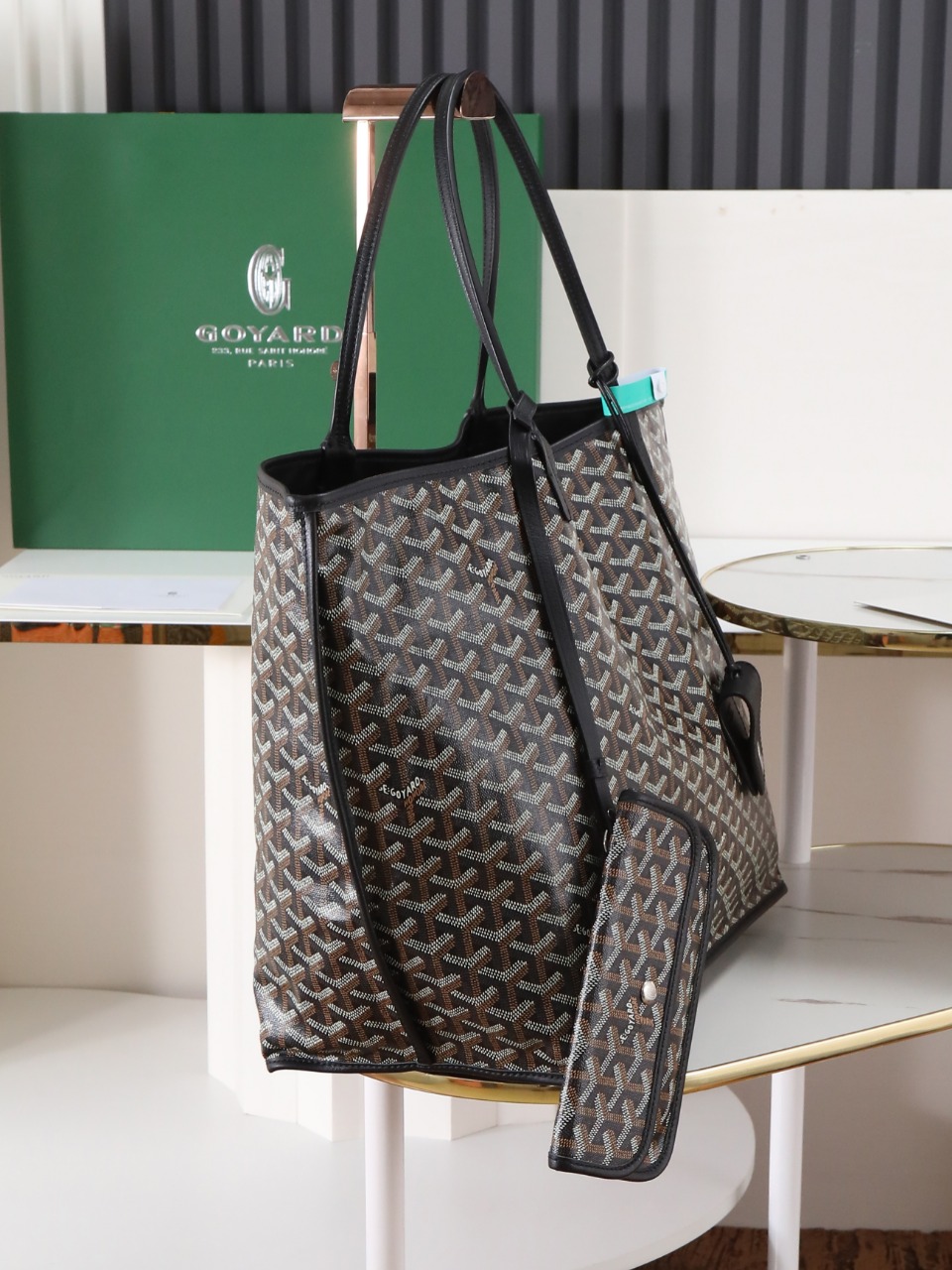 双面40CM GOYARD 戈雅托特 Anjou Reversible (Canvas and Leather) — Large Tote Bag-F0- ANJOUSGMLCG