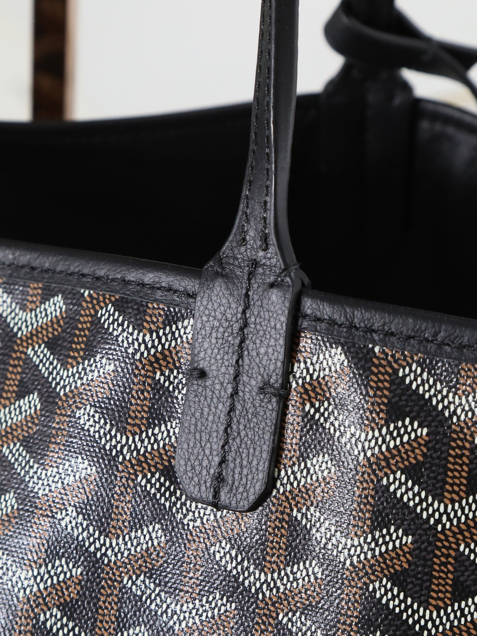 双面40CM GOYARD 戈雅托特 Anjou Reversible (Canvas and Leather) — Large Tote Bag-F0- ANJOUSGMLCG