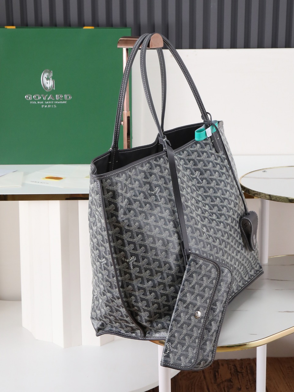 双面40CM GOYARD 戈雅托特 Anjou Reversible (Canvas and Leather) — Large Tote Bag-F0- ANJOUSGMLCG
