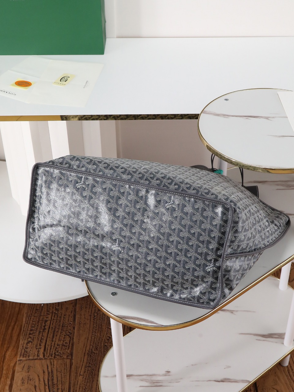 双面40CM GOYARD 戈雅托特 Anjou Reversible (Canvas and Leather) — Large Tote Bag-F0- ANJOUSGMLCG