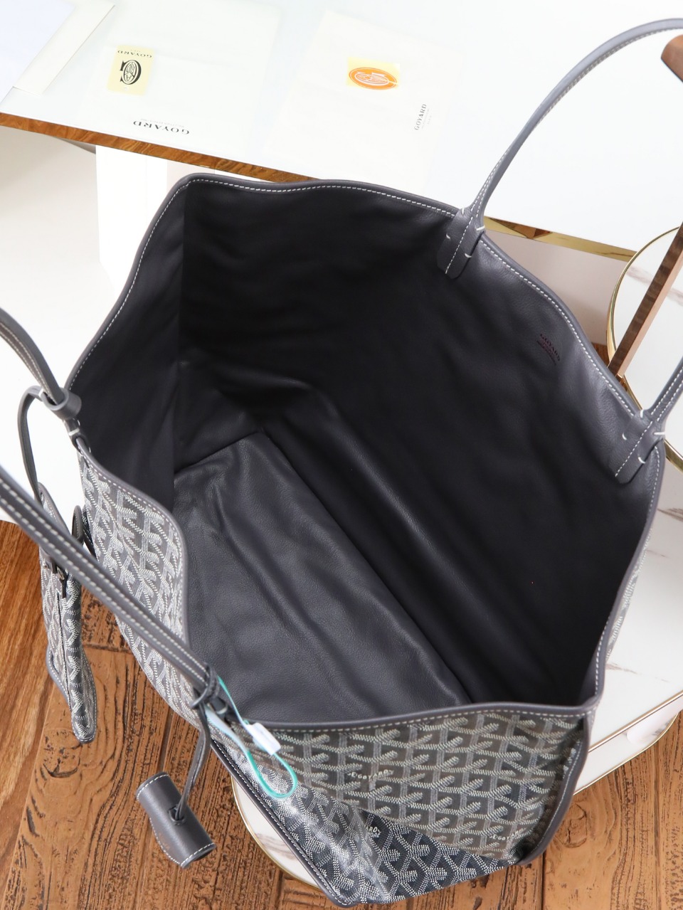 双面40CM GOYARD 戈雅托特 Anjou Reversible (Canvas and Leather) — Large Tote Bag-F0- ANJOUSGMLCG