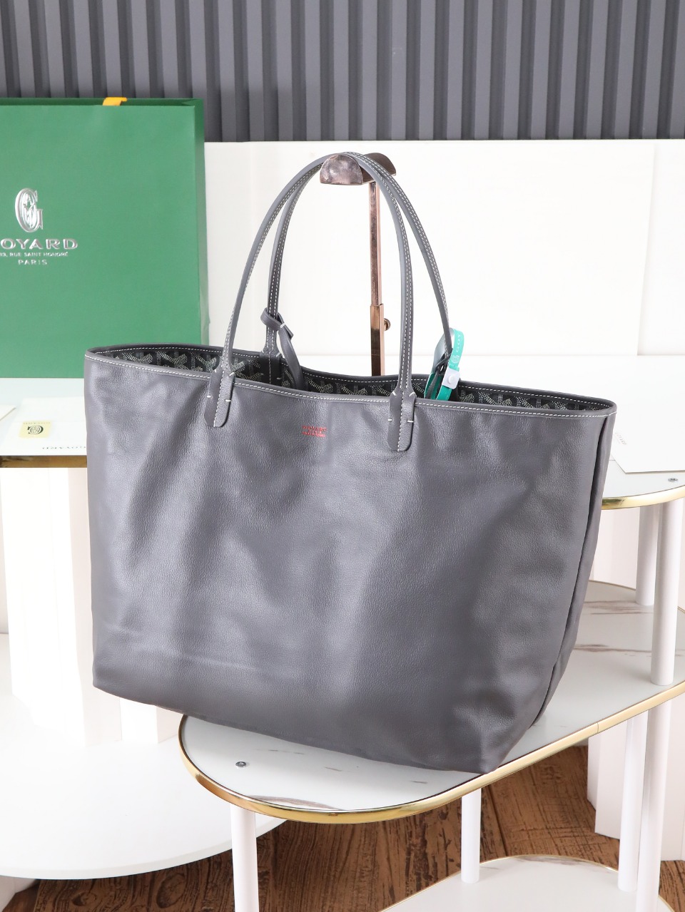 双面40CM GOYARD 戈雅托特 Anjou Reversible (Canvas and Leather) — Large Tote Bag-F0- ANJOUSGMLCG