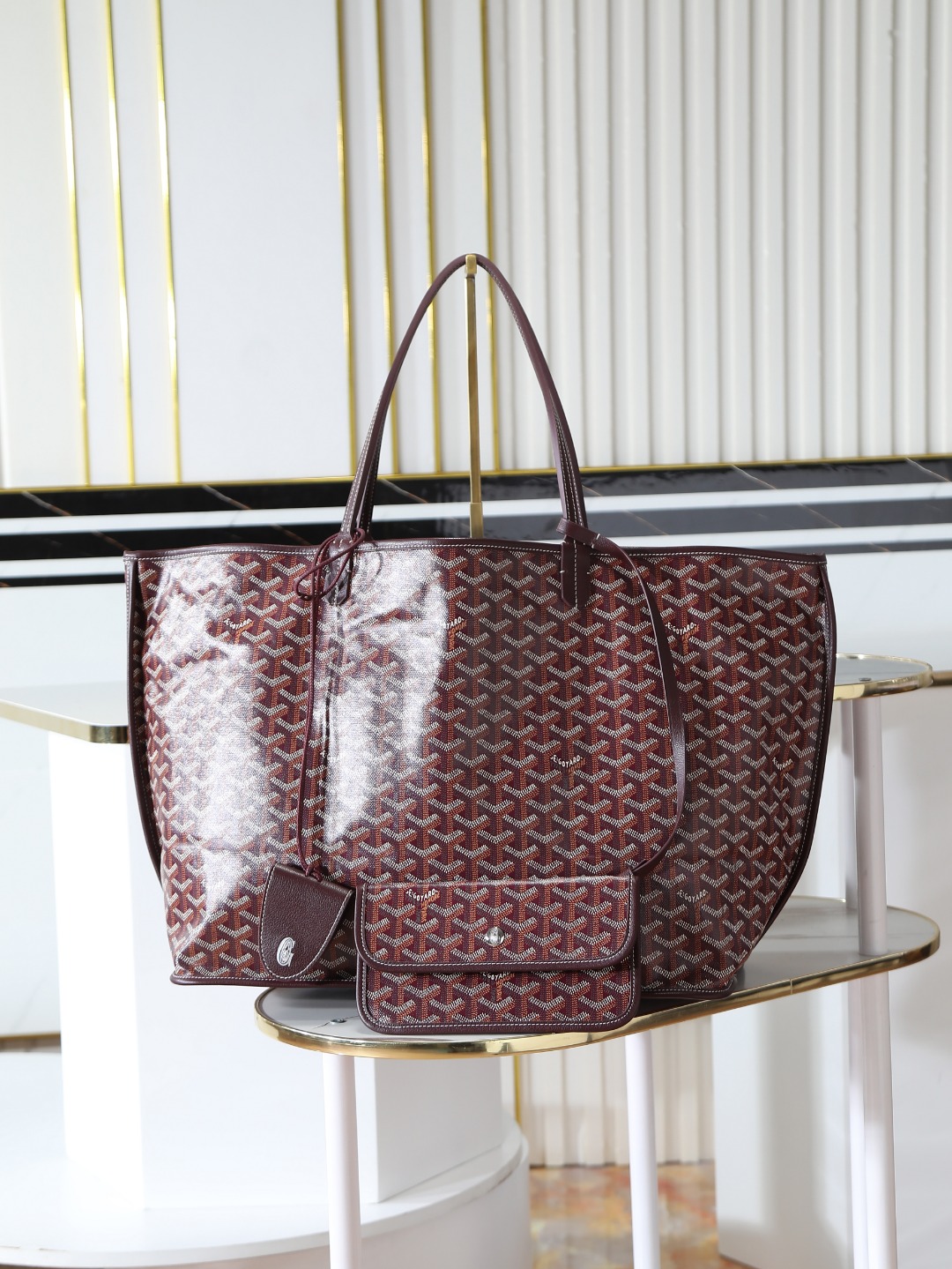 双面40CM GOYARD 戈雅托特 Anjou Reversible (Canvas and Leather) — Large Tote Bag-F0- ANJOUSGMLCG