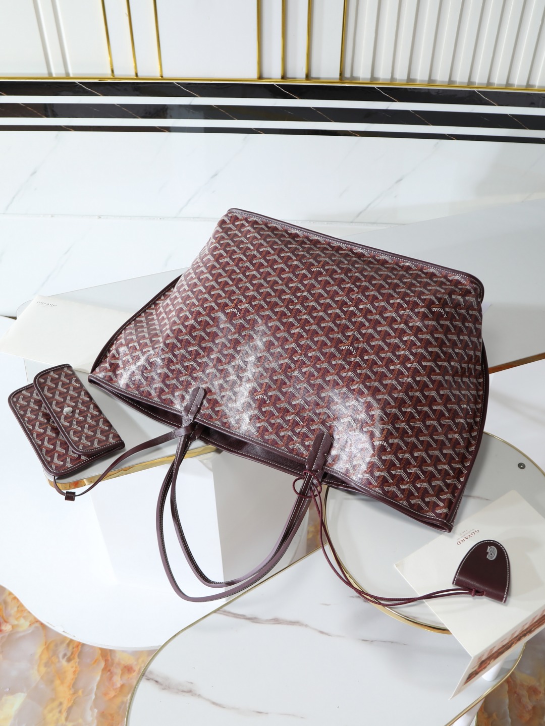 双面40CM GOYARD 戈雅托特 Anjou Reversible (Canvas and Leather) — Large Tote Bag-F0- ANJOUSGMLCG