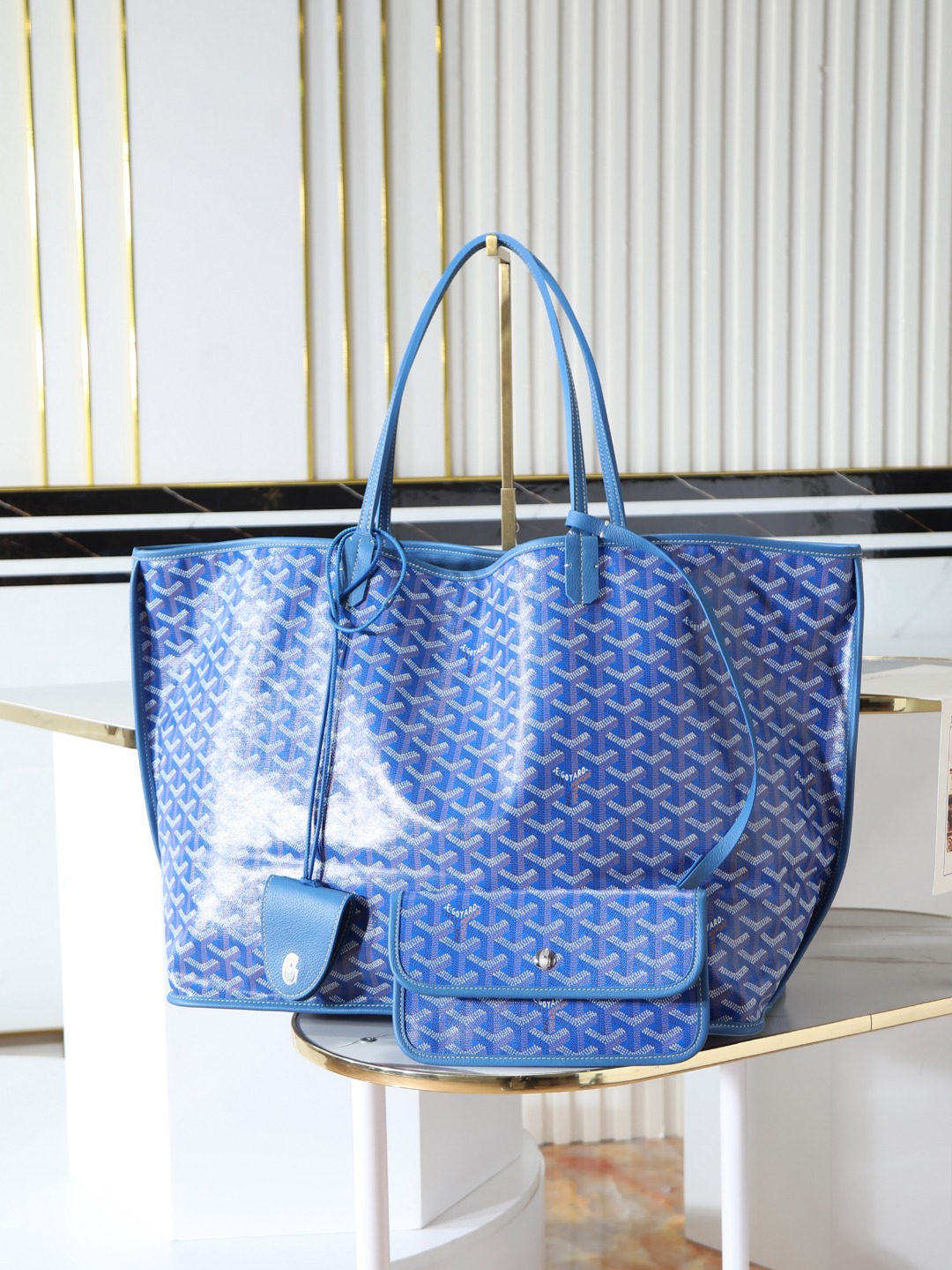 双面40CM GOYARD 戈雅托特 Anjou Reversible (Canvas and Leather) — Large Tote Bag-F0- ANJOUSGMLCG