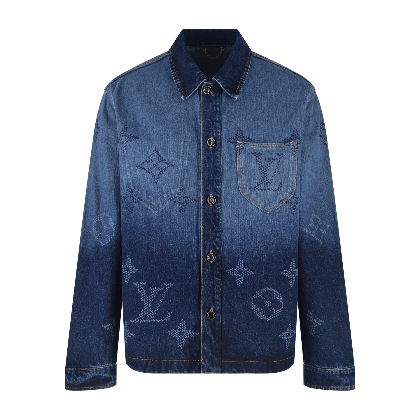 LOUIS VUITTON 路易威登 渐变牛仔外套 夹克 长袖 蓝色 C0 1AIK81