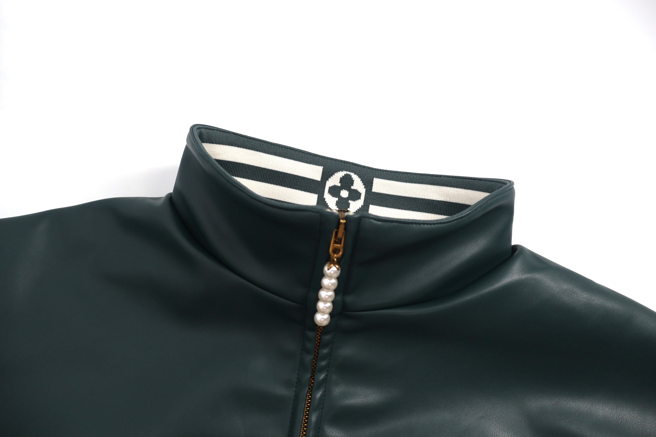 LOUIS VUITTON 路易威登 灰绿拼皮拼接夹克 外套 C0 1AIJX1