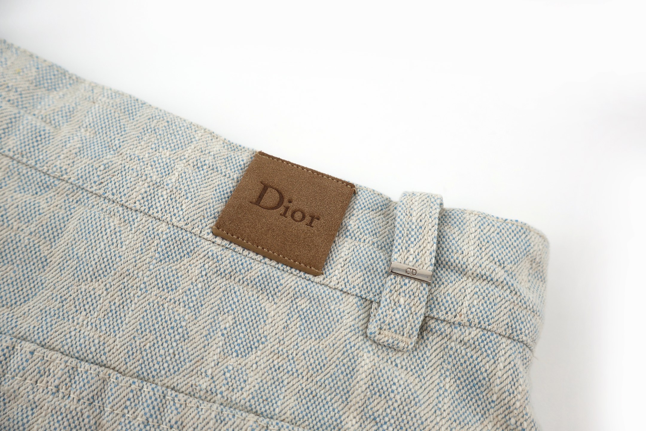 DIOR 迪奥 满印皮牌牛仔裤 长裤 裤子 灰蓝色 B0