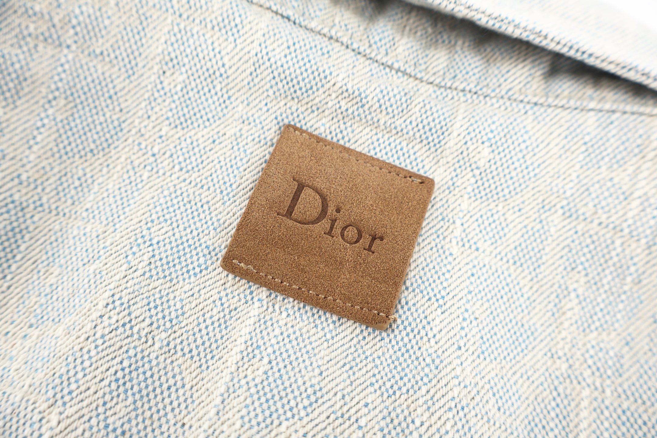 DIOR 迪奥 满印皮牌牛仔衬衫 外套 牛仔衣 长袖 灰色 B5