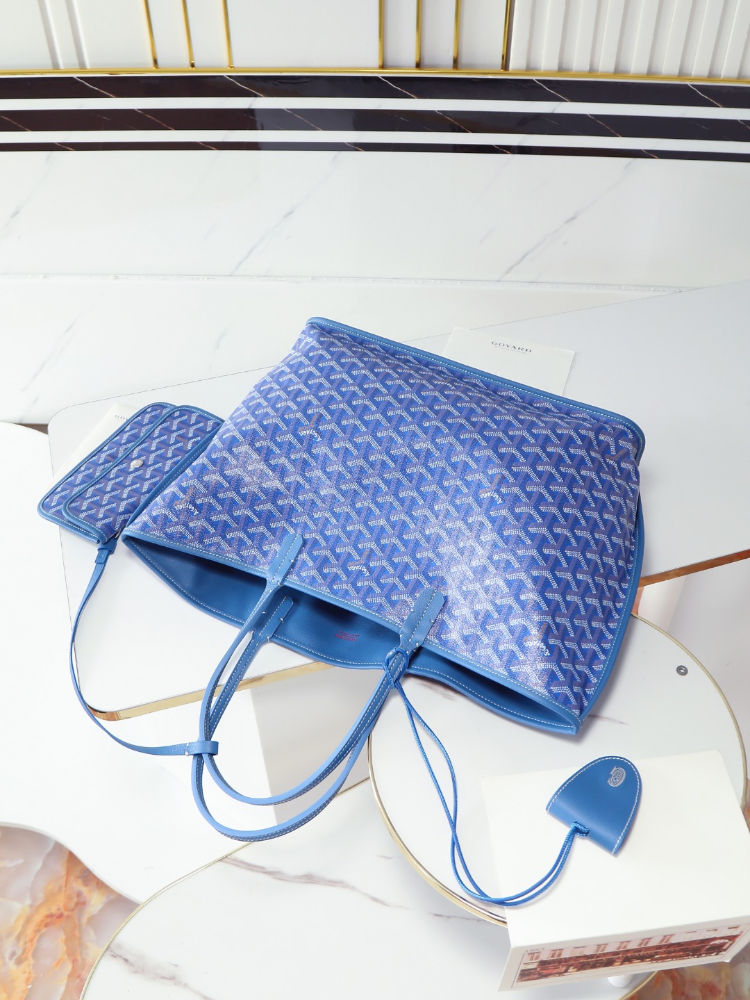 双面33CM GOYARD 戈雅托特 Anjou Reversible (Canvas and Leather) —  small Tote Bag-F0- ANJCROPMLCG-10TY10P