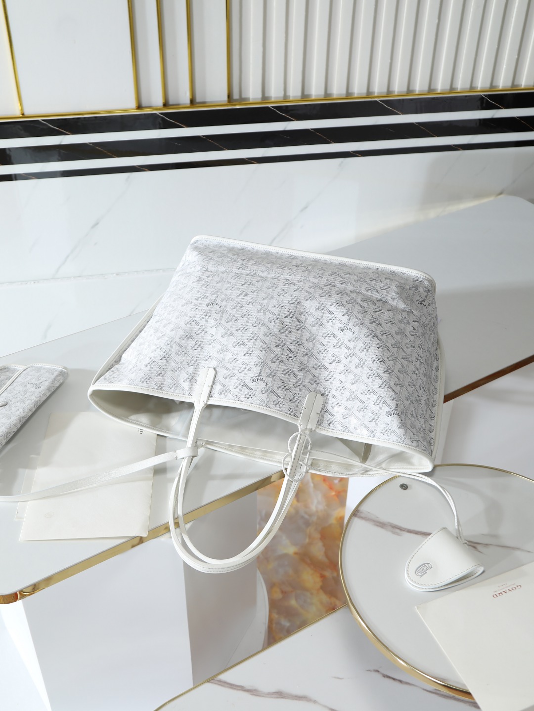 双面33CM GOYARD 戈雅托特 Anjou Reversible (Canvas and Leather) —  small Tote Bag-F0-ANJCROPMLCG