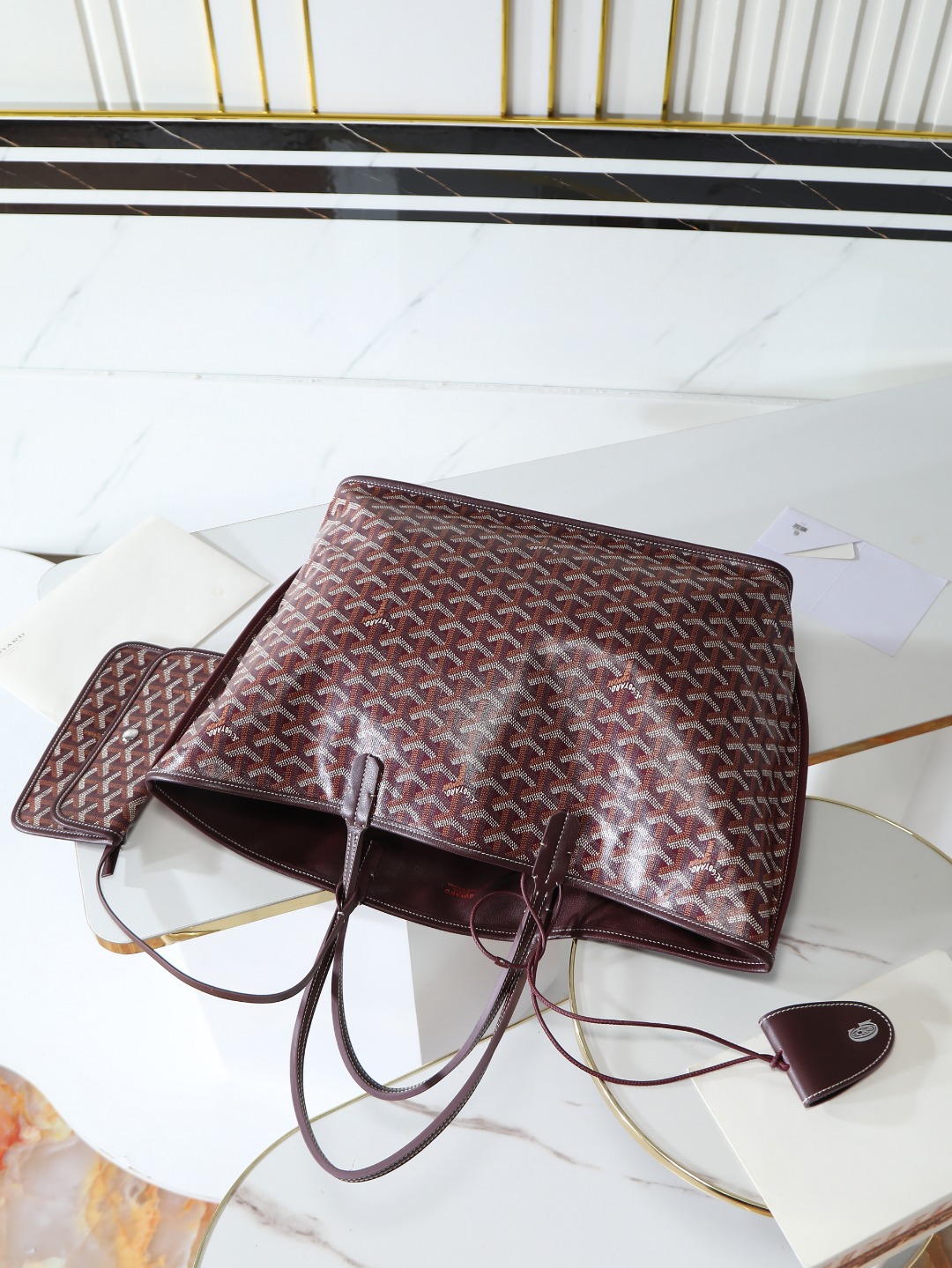 双面33CM GOYARD 戈雅托特 Anjou Reversible (Canvas and Leather) —  small Tote Bag-F0-ANJCROPMLCG-33TY33P