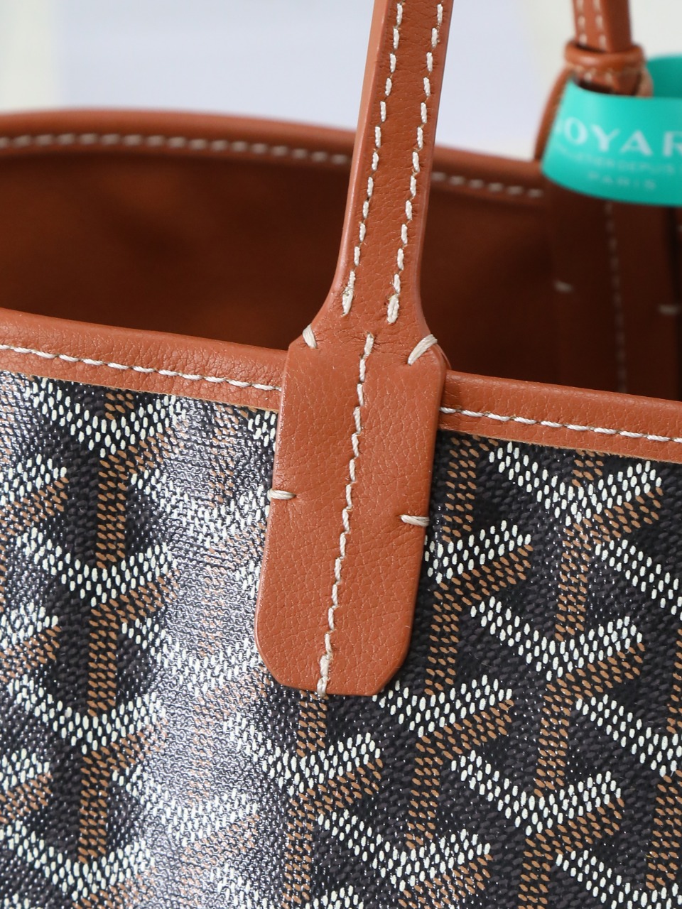 双面33CM GOYARD 戈雅托特 Anjou Reversible (Canvas and Leather) —  small Tote Bag-F0- ANJCROPMLCG-03TY01P