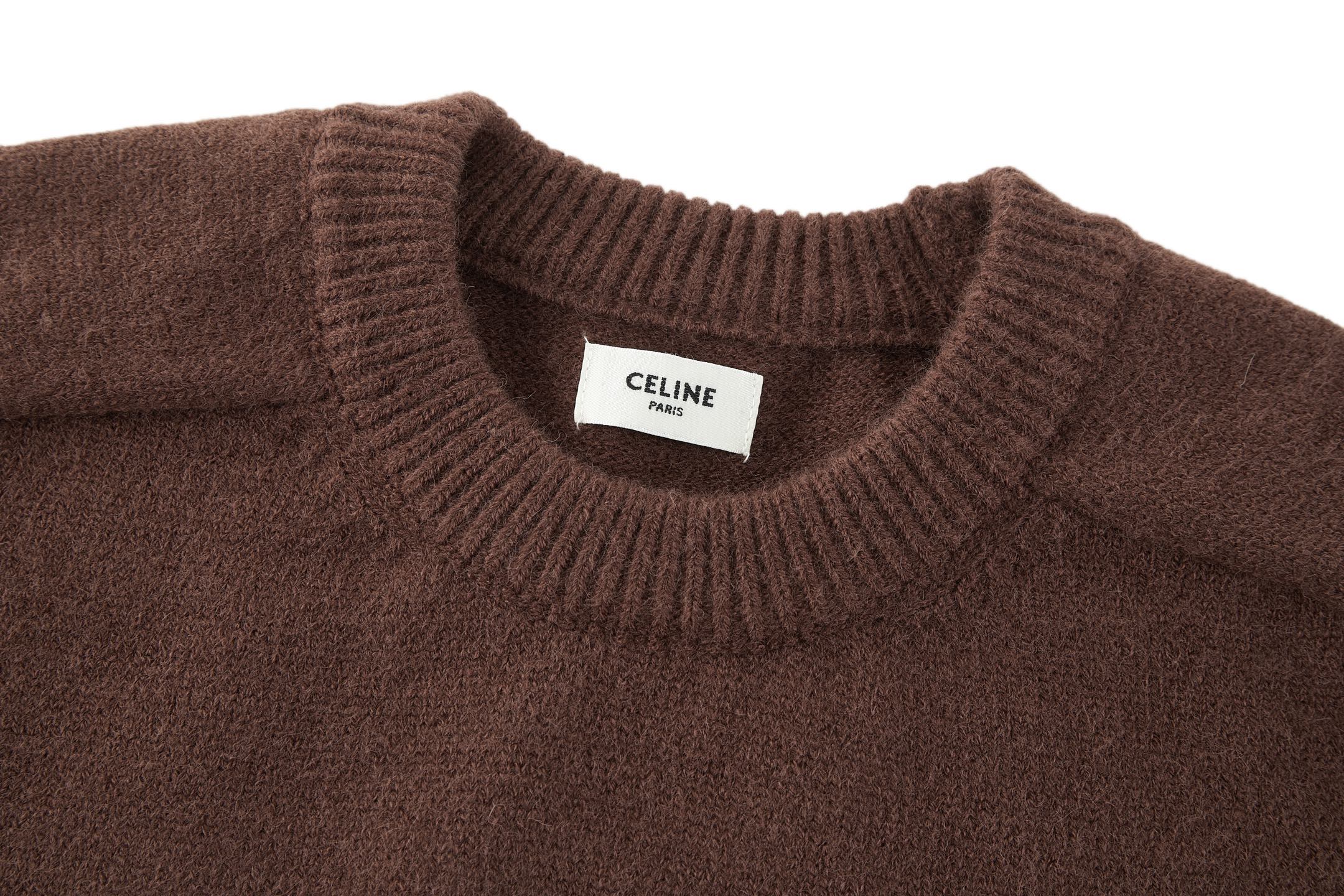 CELINE 赛琳 刺绣标识针织衫 毛衣 长袖 咖色 蓝色 藏青色 绿色 卡其色 黑色 B0 