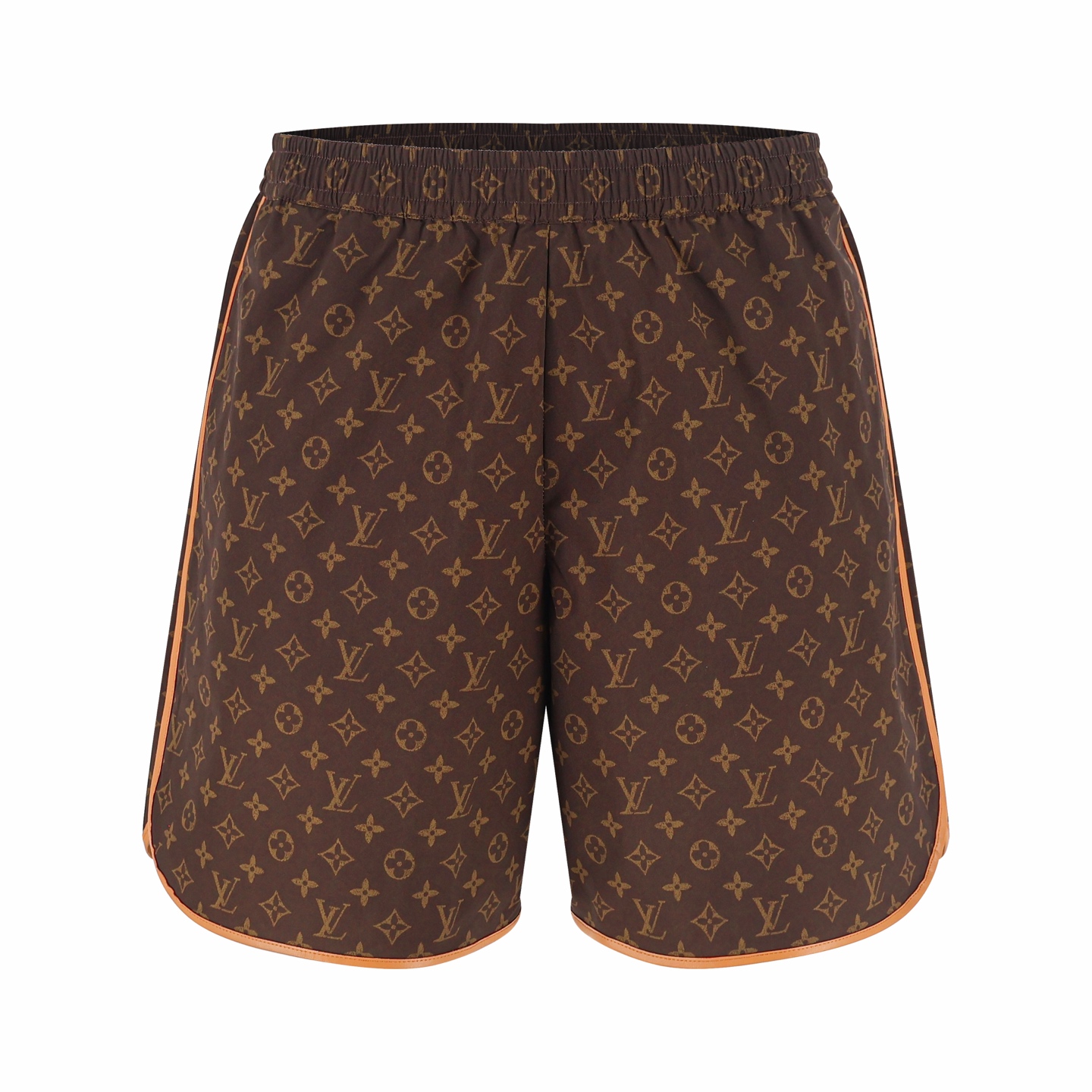 LOUIS VUITTON 路易威登 LV 满印老花皮边沙滩短裤 休闲裤 裤子 棕色 B0
