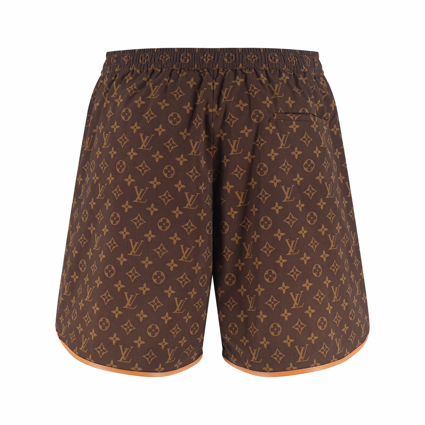 LOUIS VUITTON 路易威登 LV 满印老花皮边沙滩短裤 休闲裤 裤子 棕色 B0