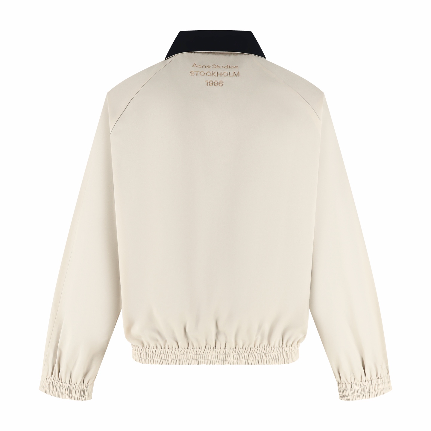 Acne Studios 后背字母刺绣复古哈灵顿拉链夹克 外套 秋冬 长袖 米白色 C0