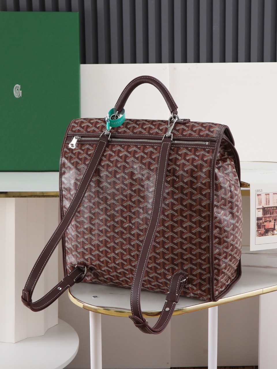 GOYARD 戈雅 双肩Saint Leger (Canvas and Leather) — Backpack-F0-STLEGEMMLTY