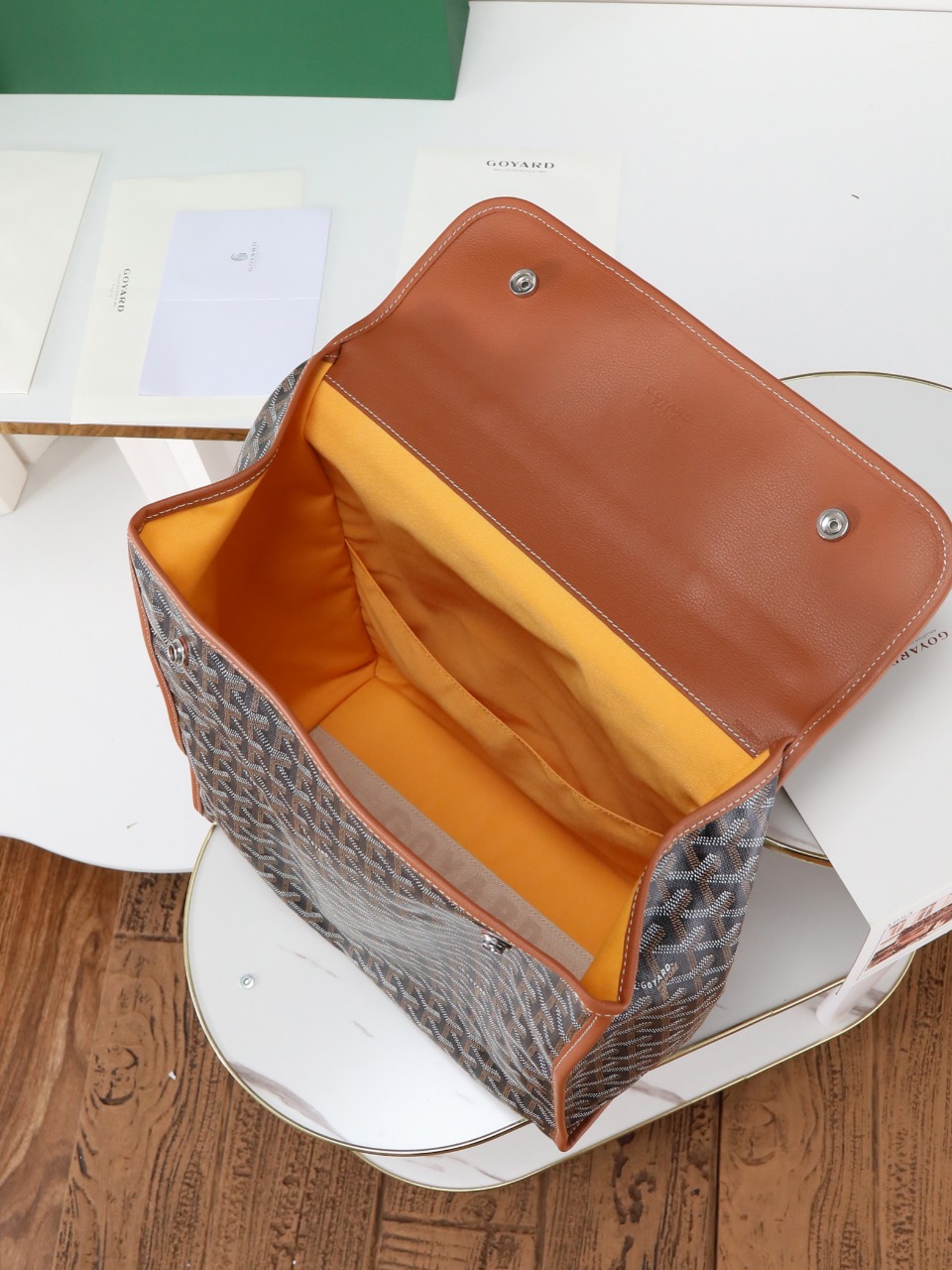 GOYARD 戈雅 双肩Saint Leger (Canvas and Leather) — Backpack-F0-STLEGEMMLTY