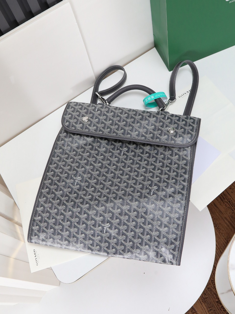 GOYARD 戈雅 双肩Saint Leger (Canvas and Leather) — Backpack-F0-STLEGEMMLTY