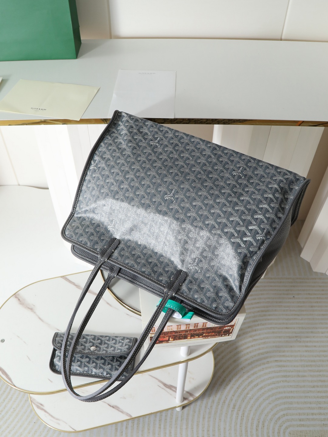 GOYARD 戈雅托特单肩 Hardy (Canvas and Leather) — Tote Shoulder Bag-F0-HARDY2PMLTY 