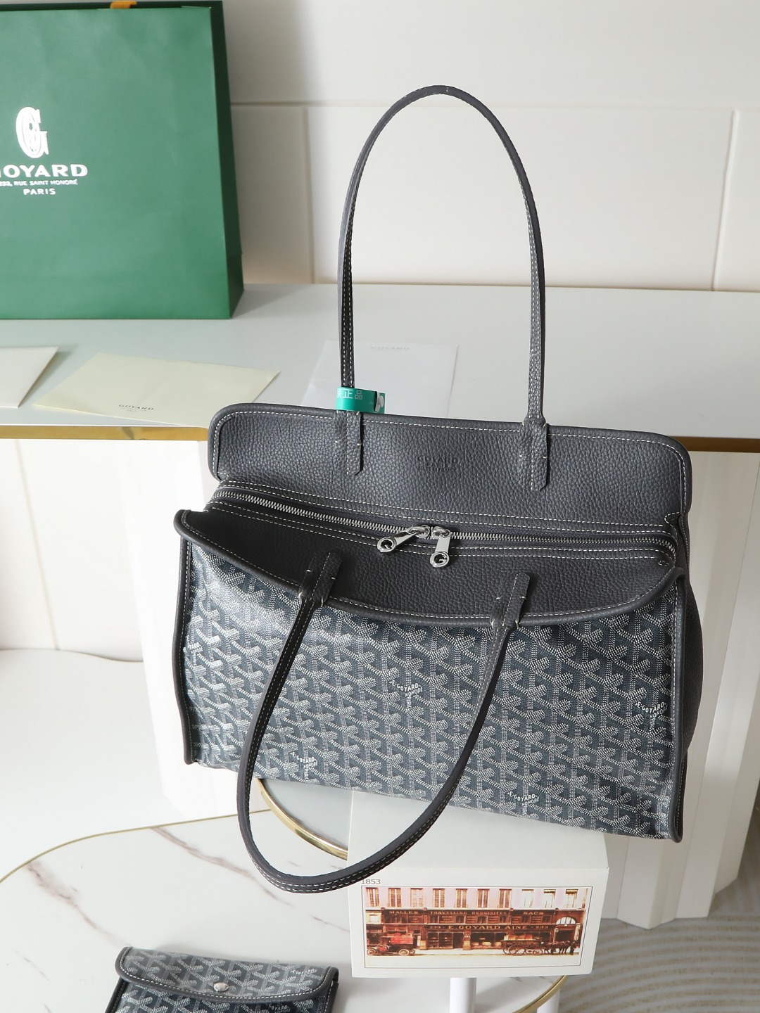 GOYARD 戈雅托特单肩 Hardy (Canvas and Leather) — Tote Shoulder Bag-F0-HARDY2PMLTY 