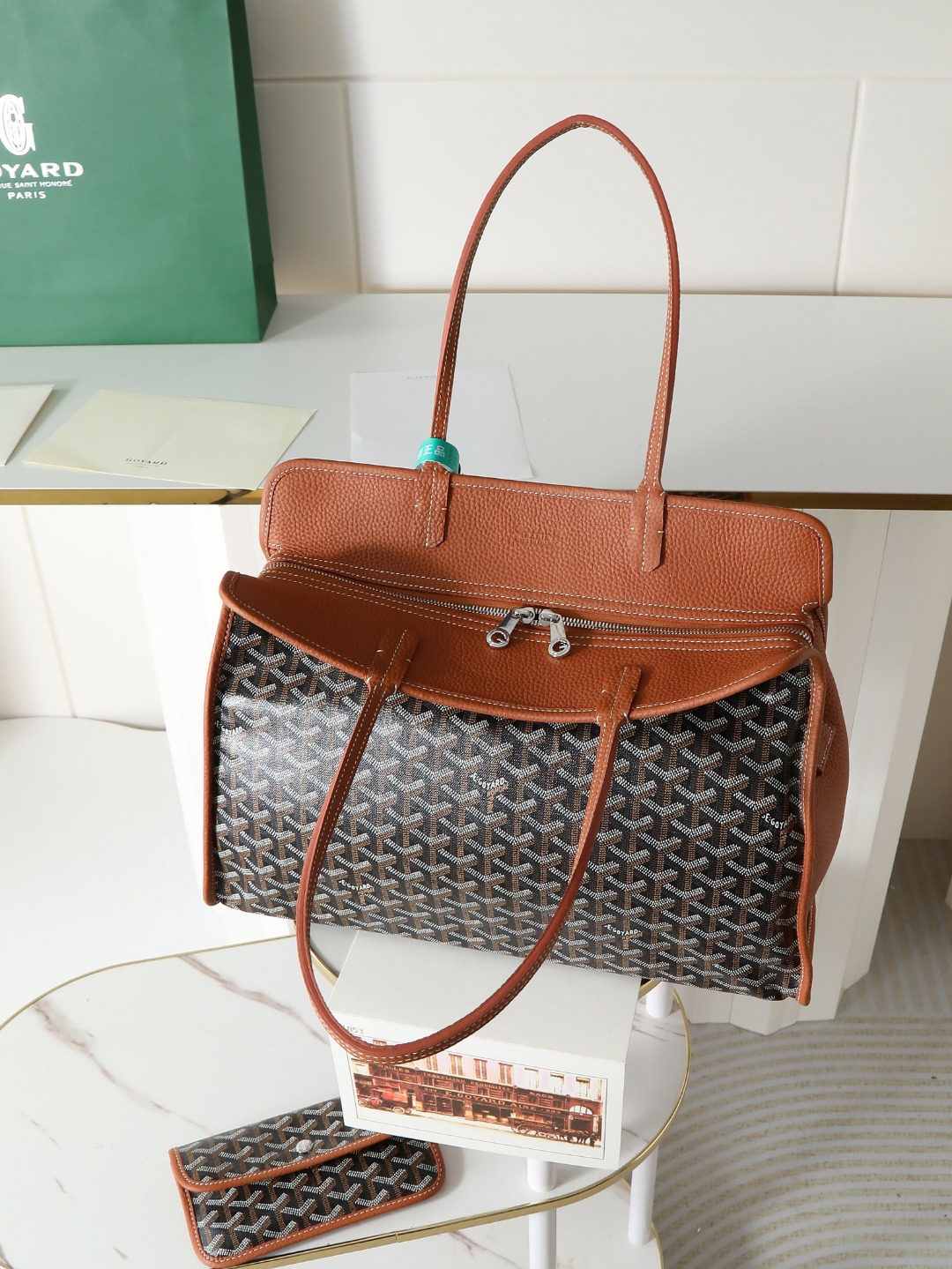 GOYARD 戈雅托特单肩 Hardy (Canvas and Leather) — Tote Shoulder Bag-F0-HARDY2PMLTY 