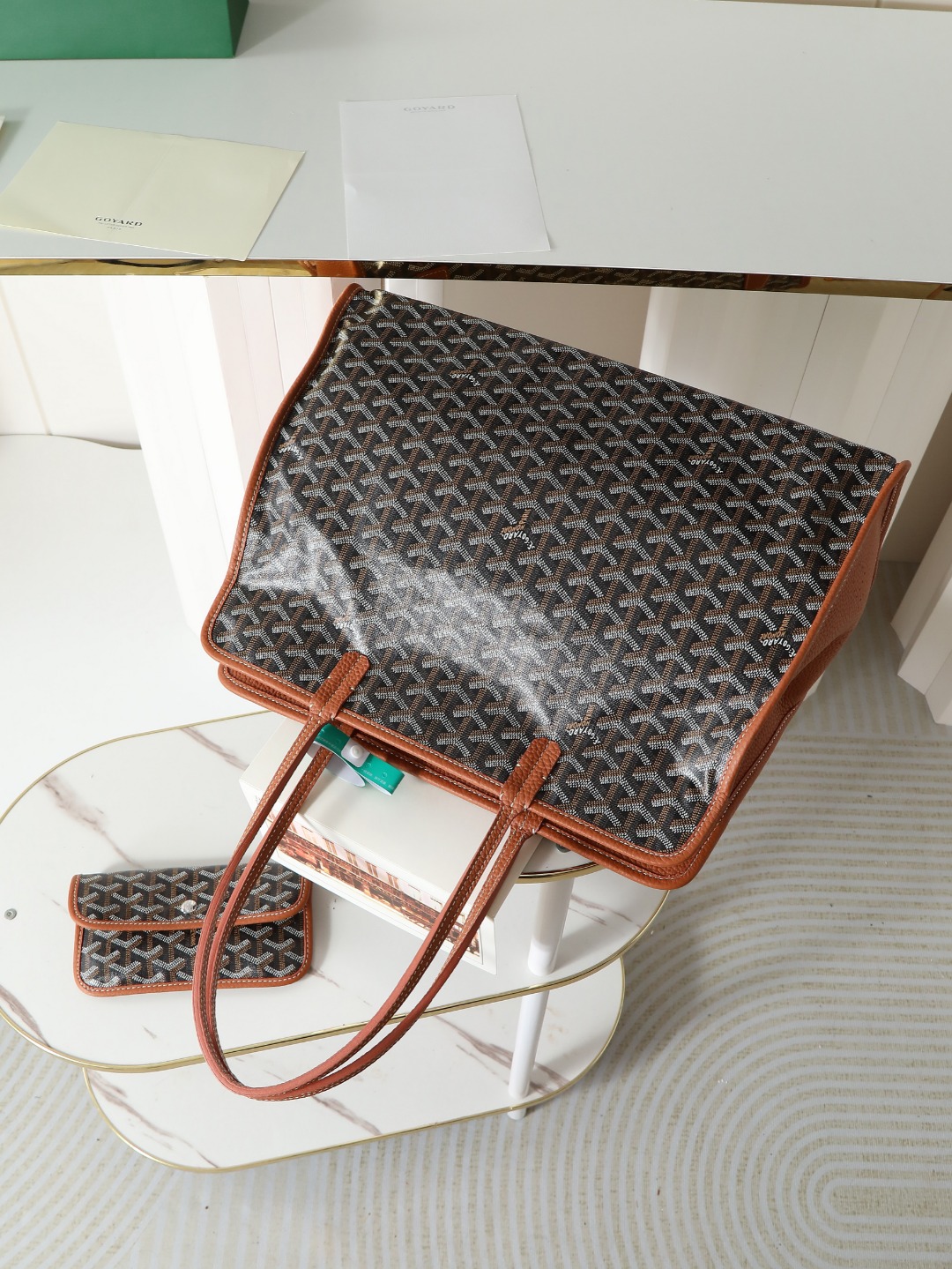 GOYARD 戈雅托特单肩 Hardy (Canvas and Leather) — Tote Shoulder Bag-F0-HARDY2PMLTY 